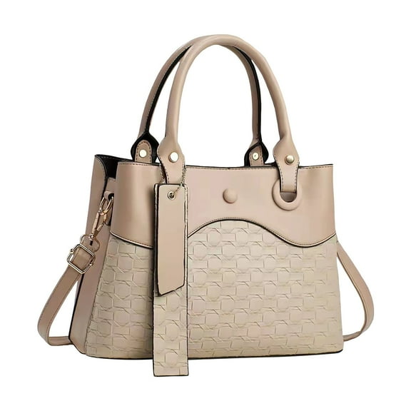 Faraee Women Handbag and Purse Leather Top Handle Satchel Shoulder Tote Bag for Travel Work Khaki