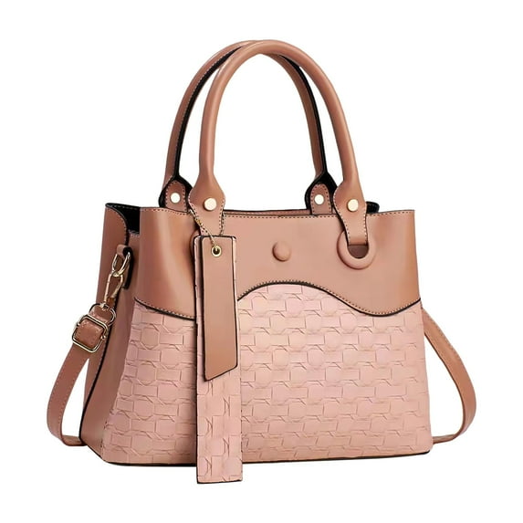 Faraee Women Handbag and Purse Leather Top Handle Satchel Shoulder Tote Bag for Travel Work Pink