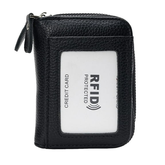 Faraee Women Zipper Wallet RFID Blocking Coin Pouches Credit Card Holder Fashion Short Purses Black