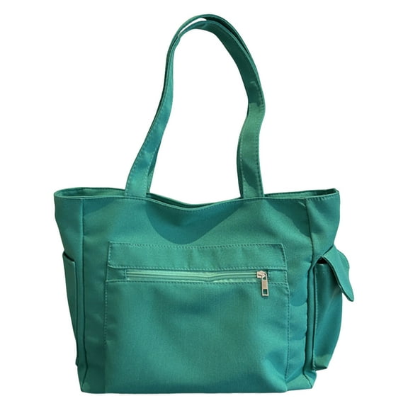 Faraee Women's Canvas Tote Bag Laptop Handbag Shoulder Top Handle Satchel with Bottle Pockets Green