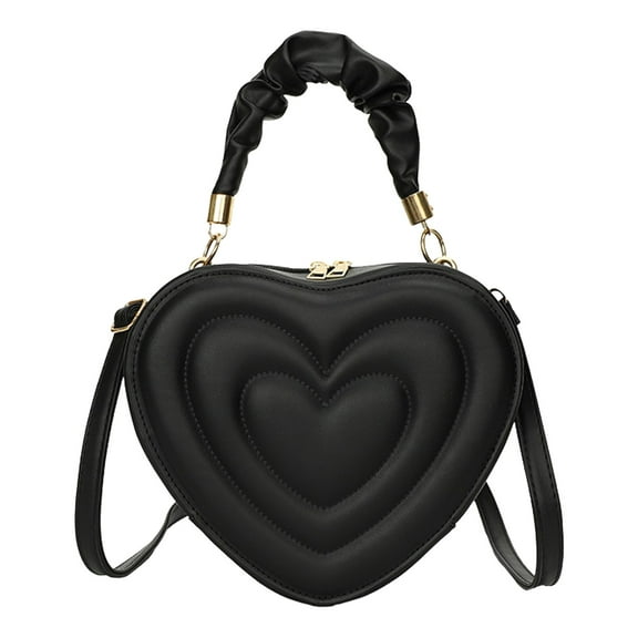 Faraee Womens Cute Heart Shape Crossbody Shoulder Bag Leather Zip Top Handle Satchel Fashion Small Handbags Purse
