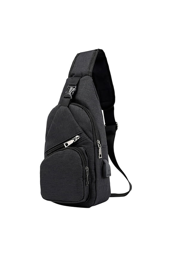 Womens Mens Crossbody Sling Backpack Travel Hiking Chest Bag Daypack with USB Charging Port