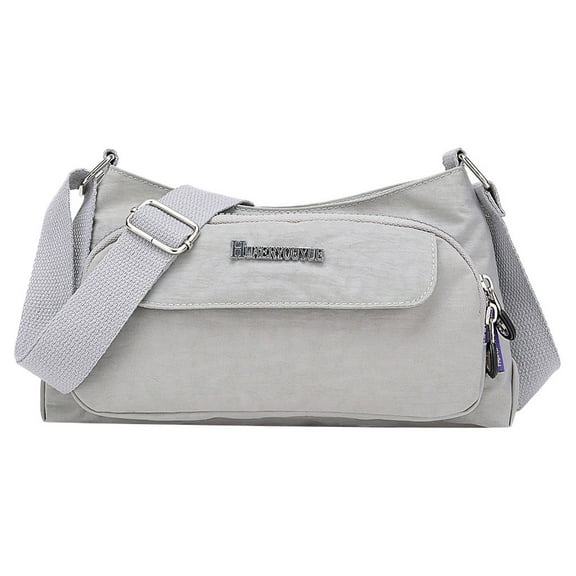 Faraee Womens Shoulder Bag Nylon Waterproof Duffle Daypack Crossbody Travel Casual Tote Handbag White