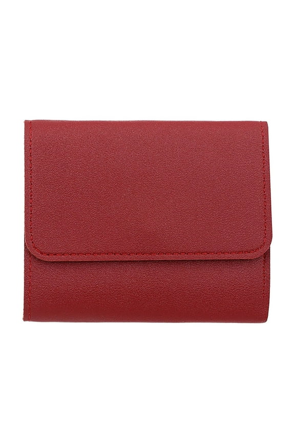 Womens Small Wallet RFID Blocking Credit Card Holder Trifold Ladies Coins Pockets Purse Red