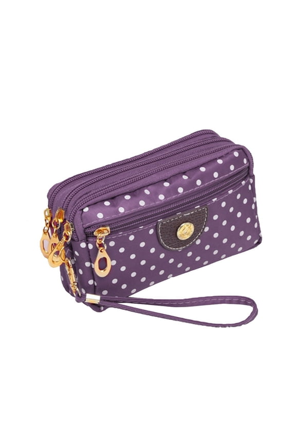 Wristlet Wallets for Women Polka Dot RFID Blocking Purse Large Capacity Clutch Bag Card Holder Phone Case