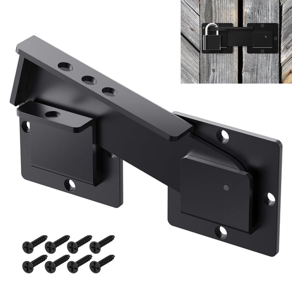 Farafox 7.5" Flip Gate Latch Lock with Padlock Hole, 4mm Heavy Duty Carbon Steel Door Latch for Sliding Swing Door, Outdoor Gates, Double Gate, Vinyl Fence, Wooden Fence, Barn Shed Garage Door