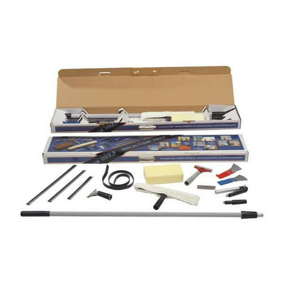 Farag Janitorial Window Cleaning Tool Kit Squeegee with 3" Blade Extendable Handle, 18 Pieces
