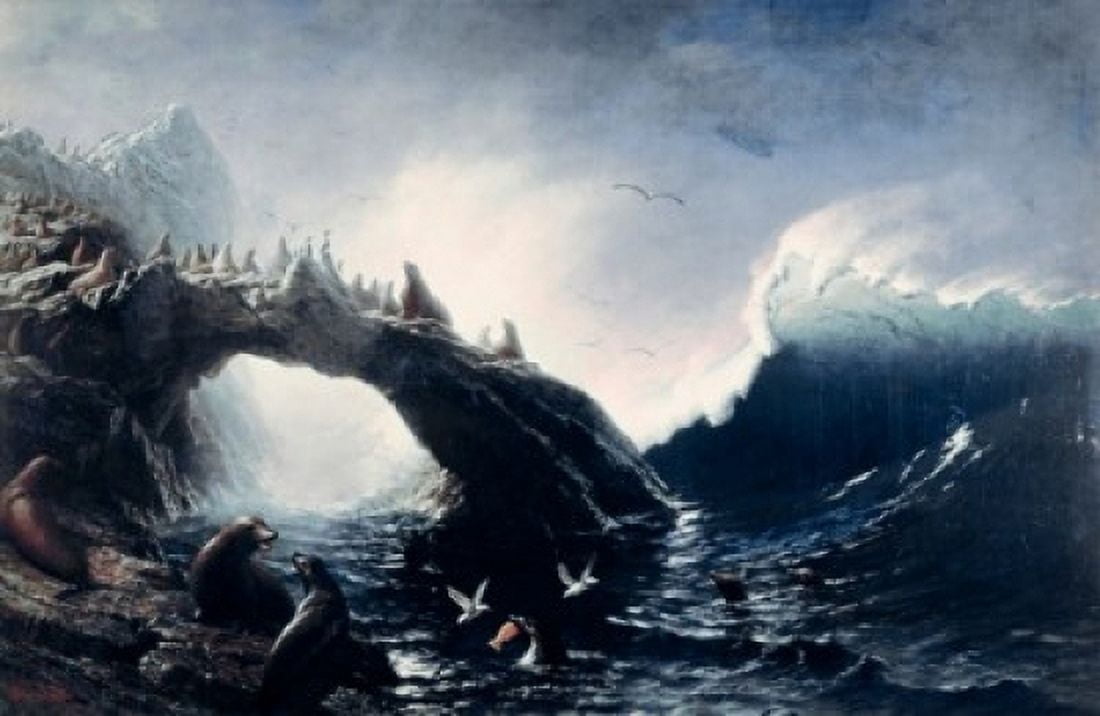 Farallon Island Albert Bierstadt (1830-1902American) Canvas Art - Albert Bierstadt (18 x 24)