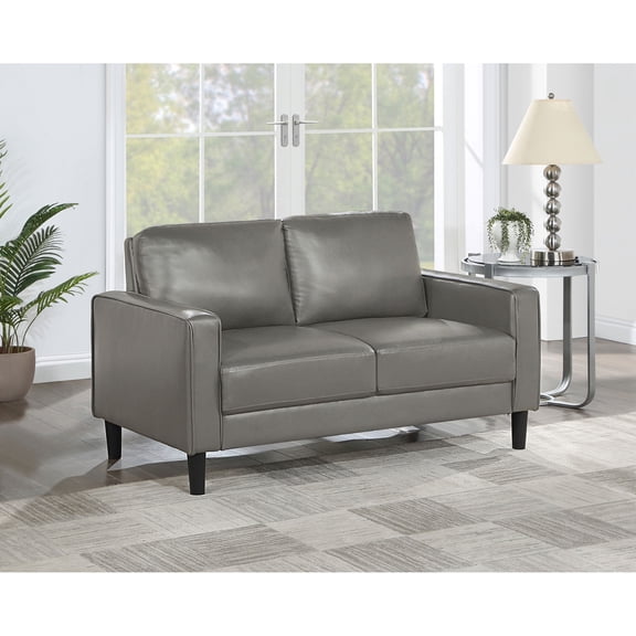 Farallone Grey Upholstered Track Arm Loveseat