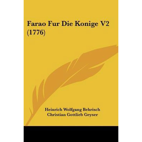 Farao Fur Die Konige V2 (1776) Paperback