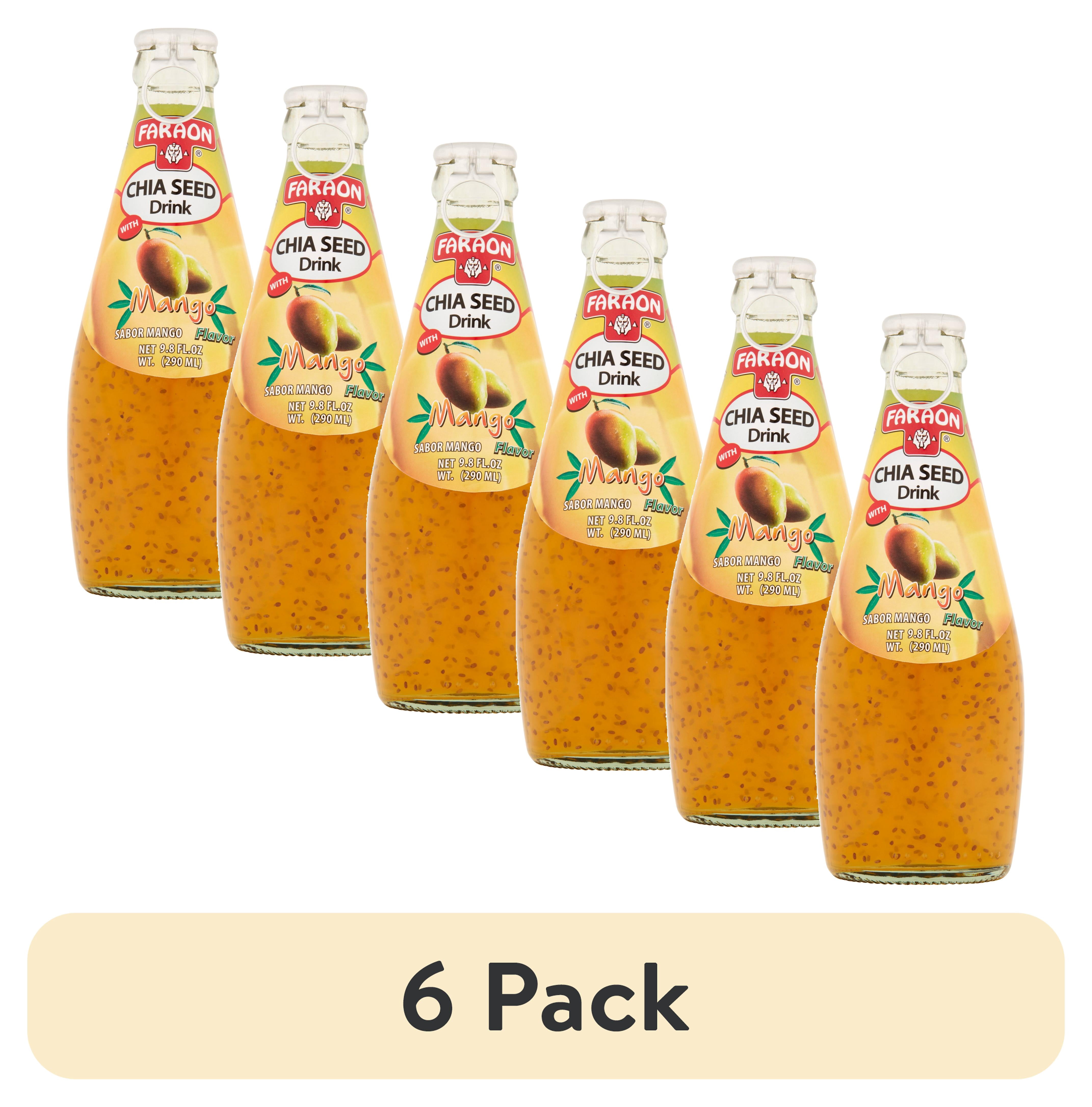 (6 pack) Faraon Chia Seed Mango Juice, 9.8 Fl Oz