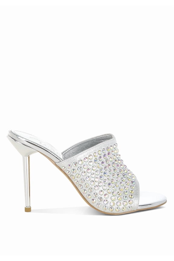 Farasha AB Rhinestone Slip-On Stiletto Womens Heels