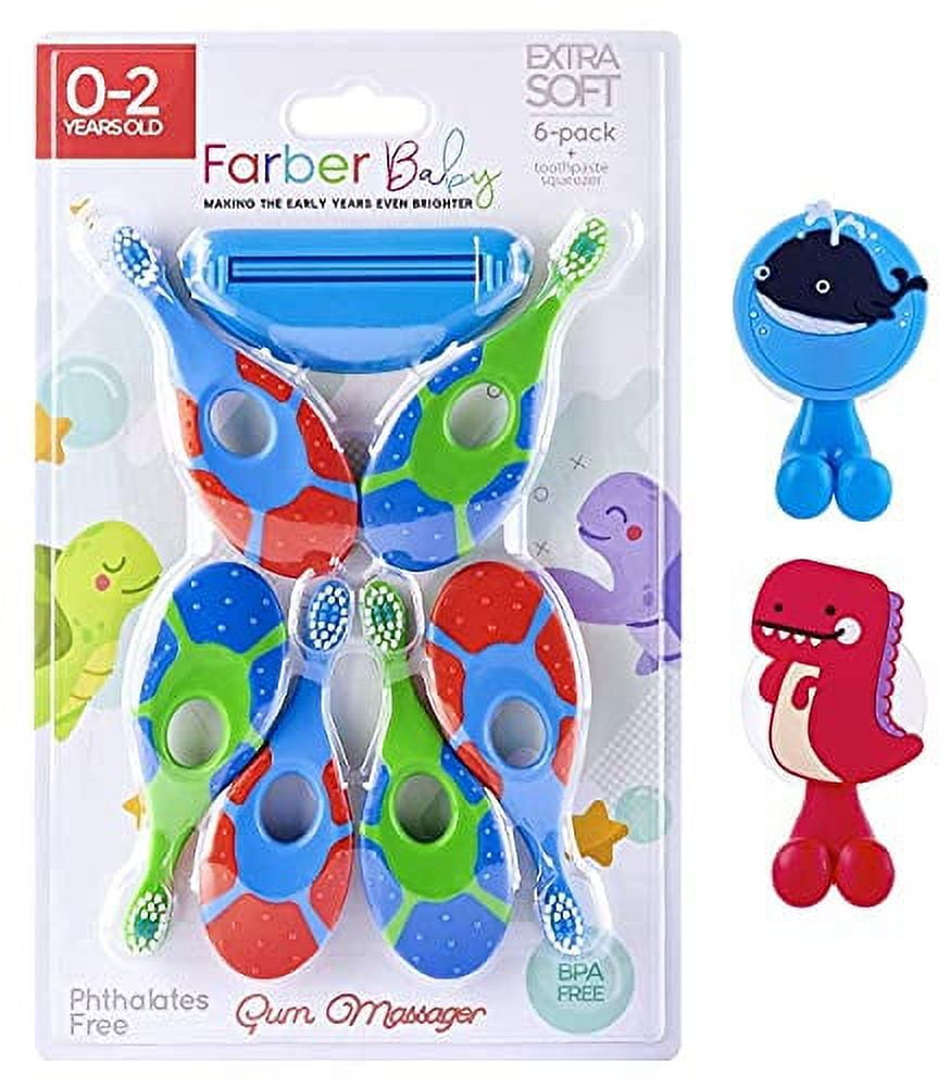 Farber Baby Toddler Toothbrushes Set â€“ Infant Toothbrush 6 Pack with