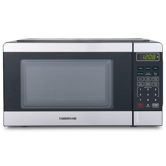 Farberware 0.7 Cu. Ft Compact Microwave Oven, 700W, Stainless Steel