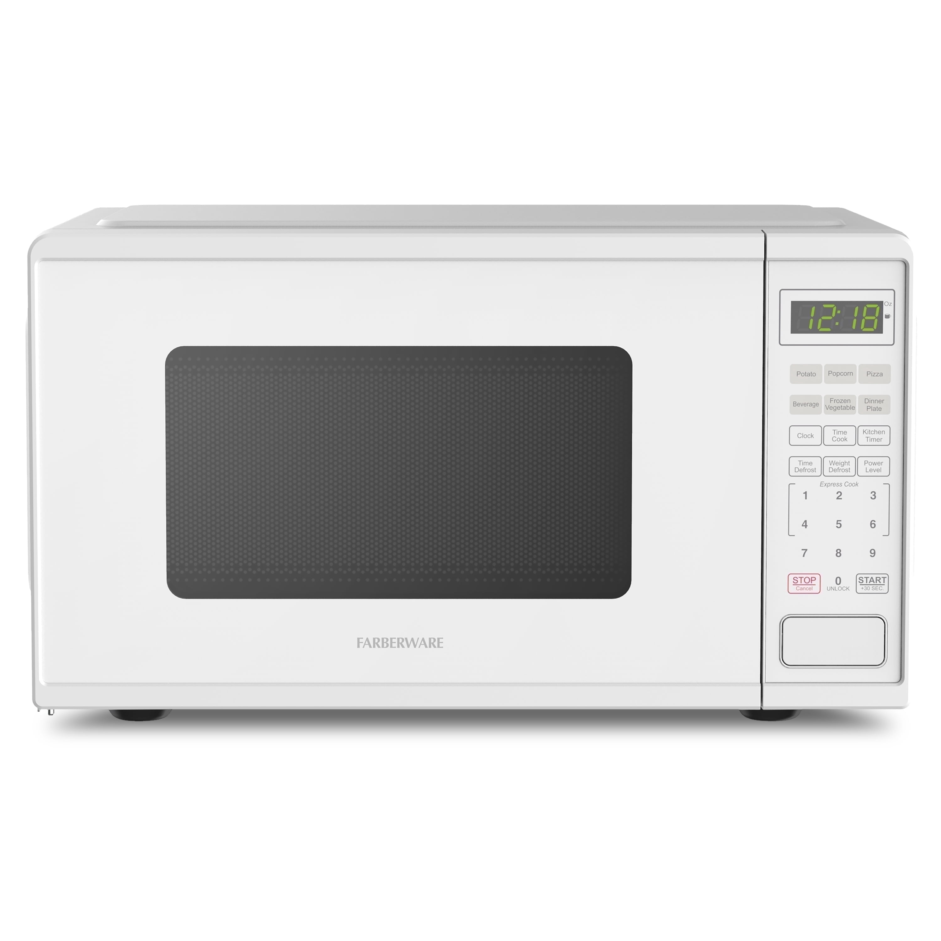 Farberware 0.9 cu ft Microwave Oven, 900W Countertop Microwave Oven with Digital Display, White
