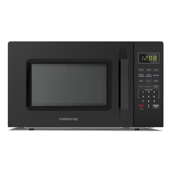 Farberware 1.1 cu ft Microwave Oven,1000W Countertop Microwave Oven with Auto Cook Menu, Black