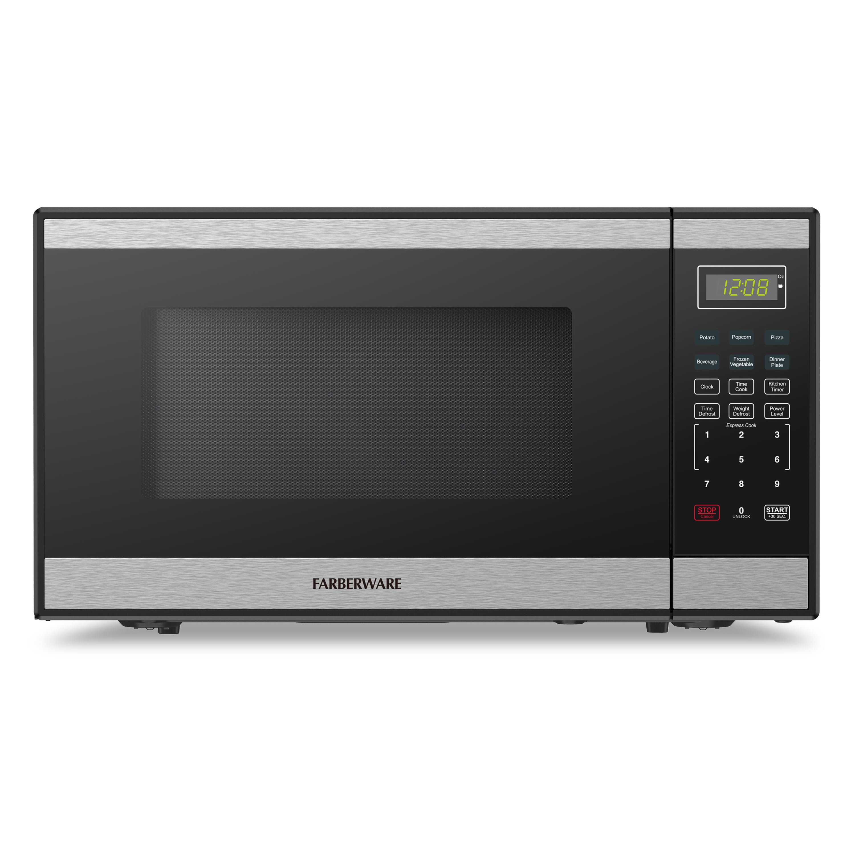 Black Stainless Steel Countertop Microwave