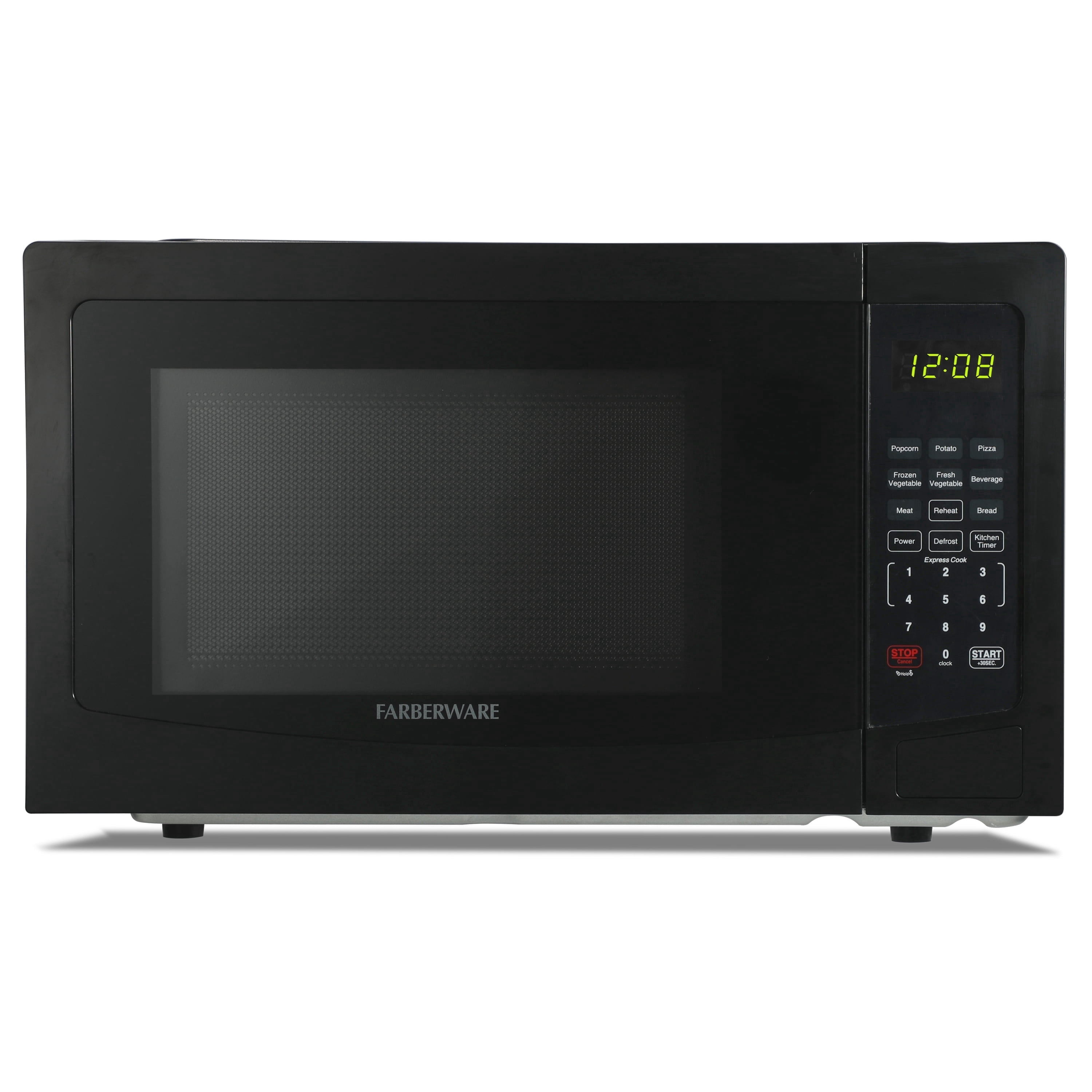 Farberware 1.1 cu ft Microwave Oven, 1000W Countertop Microwave Oven with 8 Auto Cook Programs, Black
