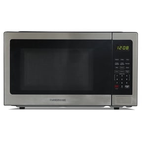 Farberware 1.1 cu ft Microwave Oven, 1000W Countertop Microwave Oven with 8 Auto Cook Settings, Stainless Steel