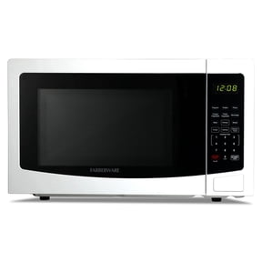 Farberware 1.1 cu ft Microwave Oven, 1000W Countertop Microwave Oven with 8 Auto Cook Programs, White