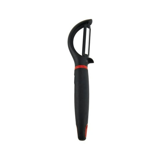 Farberware Soft Grip Ceramic Blade Peeler Black with Red Accents, 1.6 in x 7.65 in