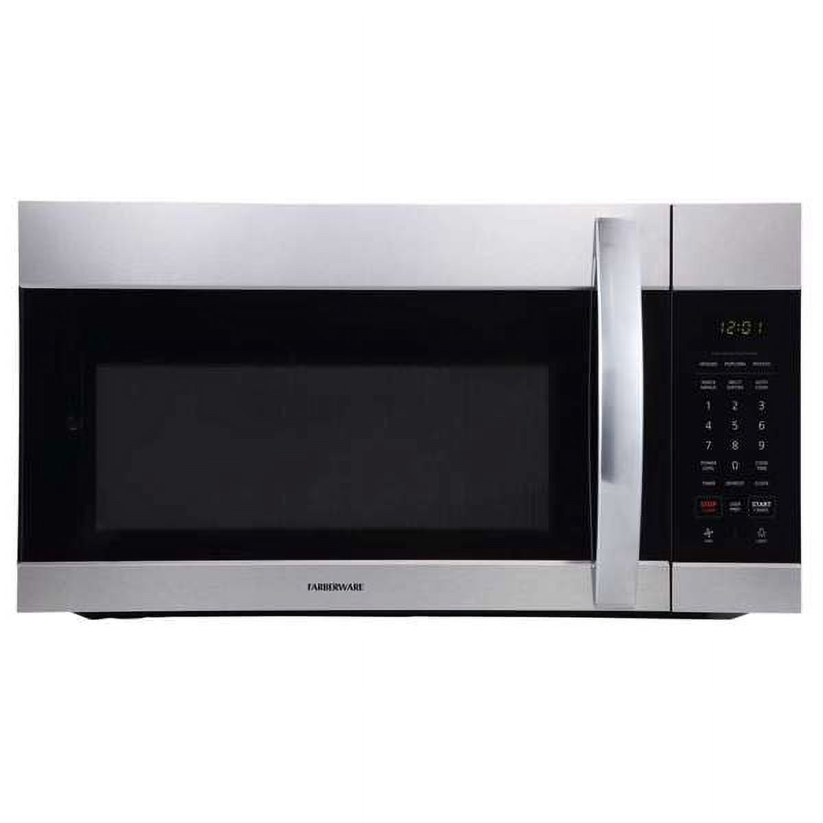 Farberware 1.7 cu ft Over-the-Range Microwave, 1000W Compact Microwave Oven with LED Timer, Stainless Steel