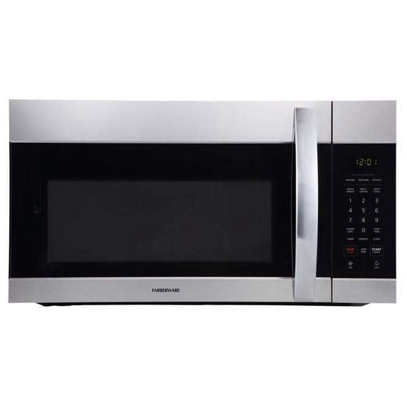 Farberware 1.7 cu ft Over-the-Range Microwave, 1000W Compact Microwave Oven with LED Timer, Stainless Steel