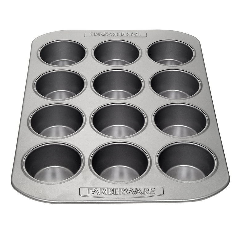 GoodCook 12-Cup Nonstick Steel Muffin and Cupcake Pan, Gray 