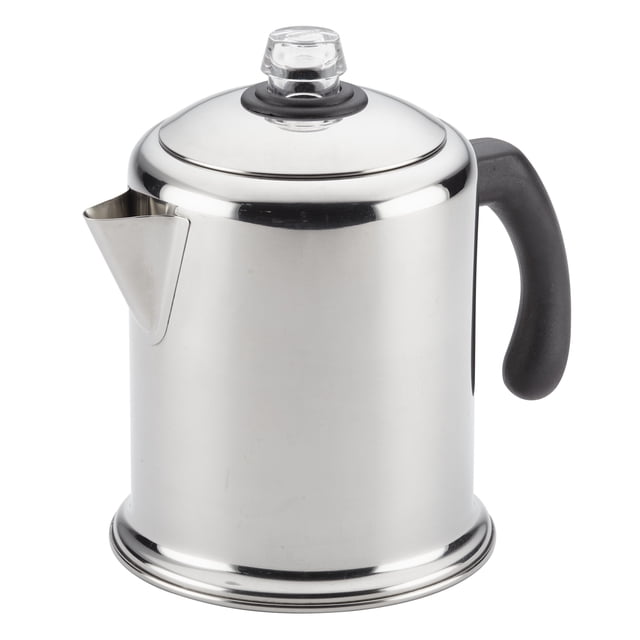 Farberware Classic Yosemite 12-Cup Stovetop Coffee Percolator, Stainless Steel