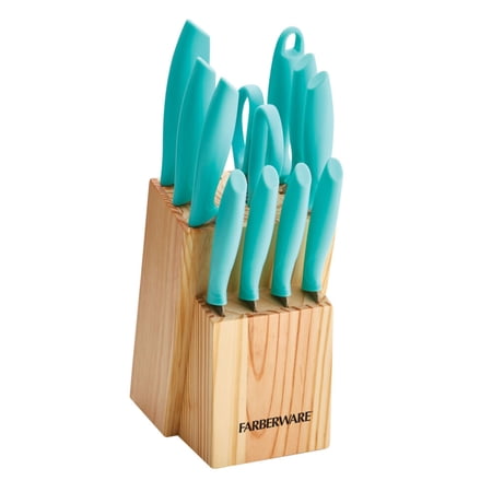 Farberware 12-Piece Couper Cutlery Block Set, Aqua Color