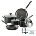 thumbnail interactive-video image 1 of Farberware Easy Clean 12 Pcs Nonstick Cookware Set with Cooking Tools, Dishwasher Safe, Black, 1 of 11