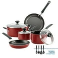 thumbnail image 1 of Farberware 12-Piece Easy Clean Nonstick Pots and Pans Set, Cookware Set, Red, 1 of 14