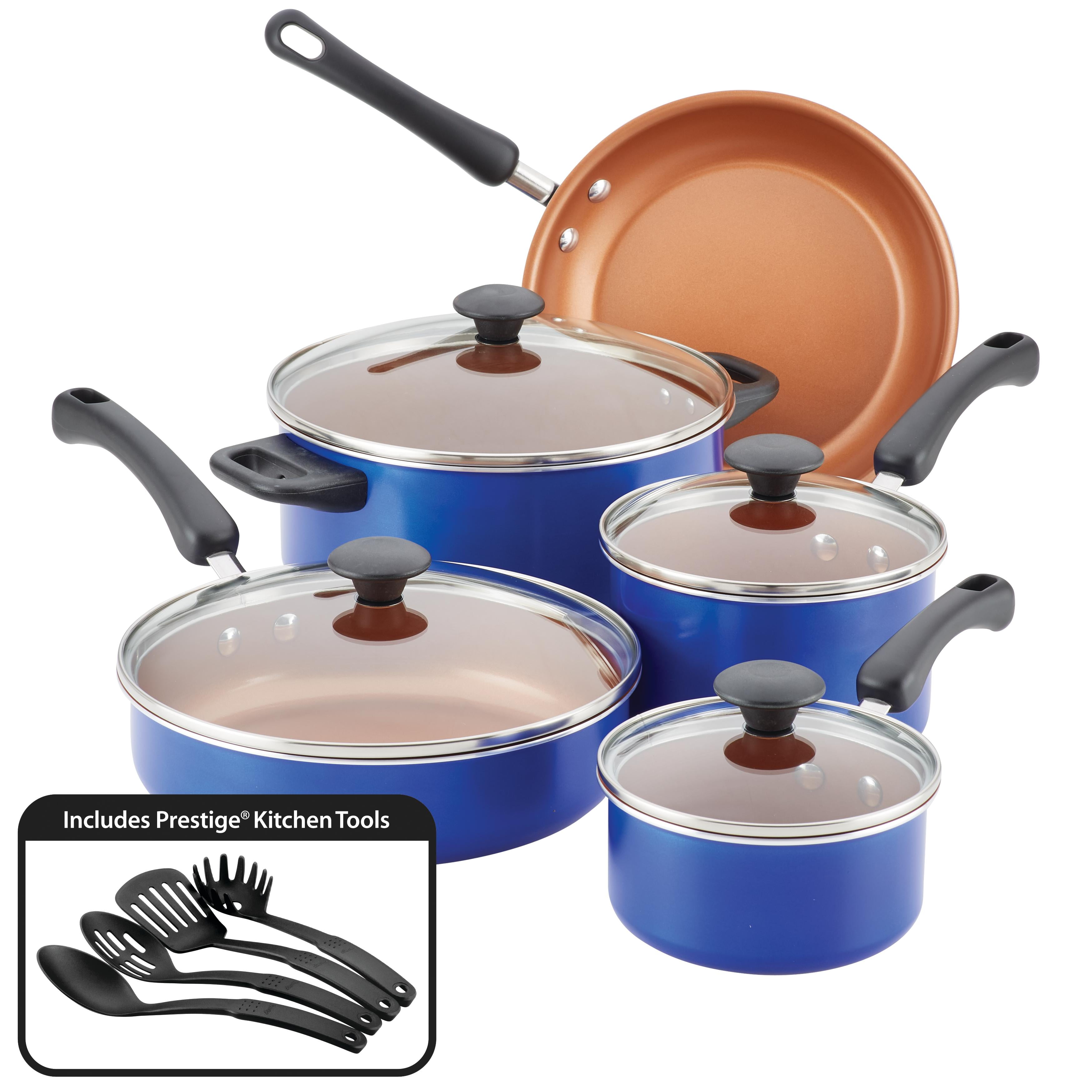 Farberware Style 10pc Nonstick Cookware Pots And Pans Set - Blue : Target