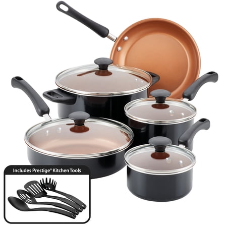 Farberware 13-Piece Easy Clean Pro Nonstick Pots and Pans Set/Cookware Set, Black