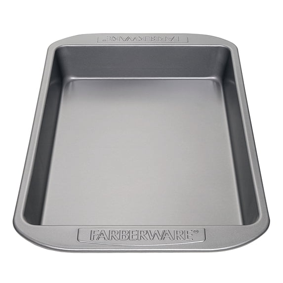 Farberware Bakeware 9x13 Inch Rectangular Cake Pan, Dishwasher Safe and Oven Safe to 450°F, Gray