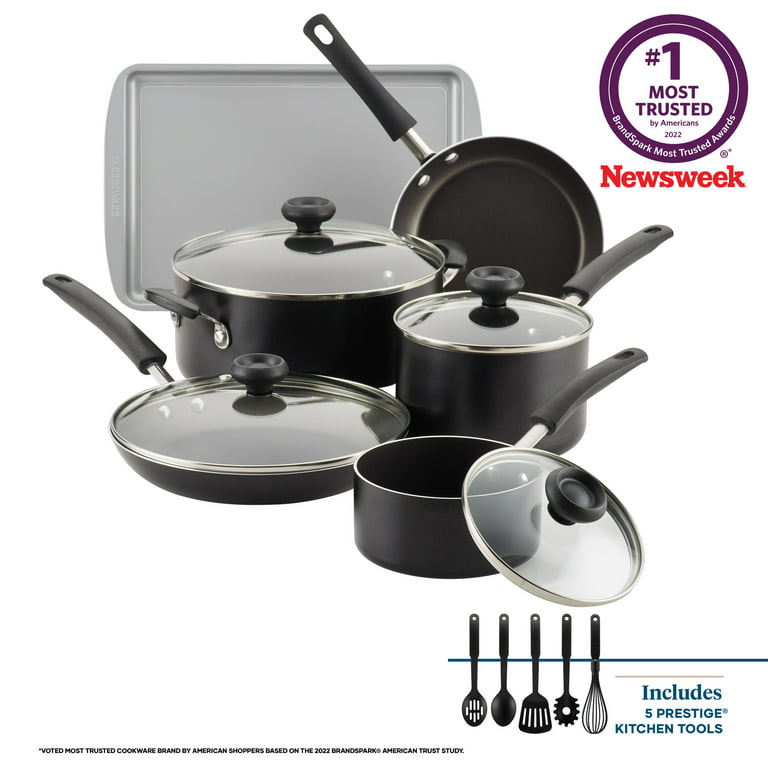 Farberware 15-Piece Easy Clean Aluminum Nonstick Pots and Pans Set