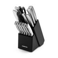 thumbnail image 1 of Farberware 15-piece Cutlery Set-Stamped Stainless Steel in Black Block, 1 of 8