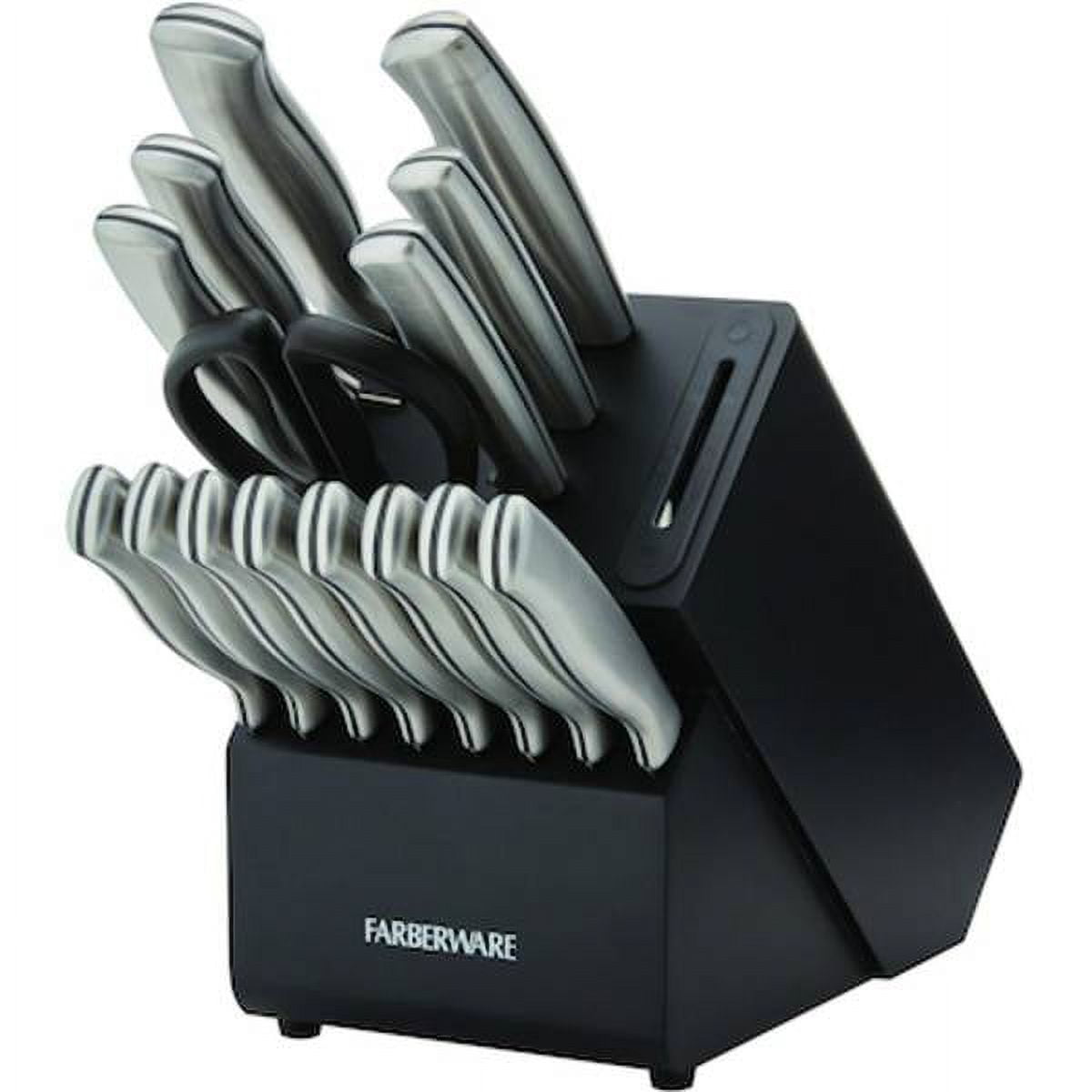 Farberware Farberware Edgekeeper 16-Piece Stainless Steel Knife Block Set with Built-In Sharpener