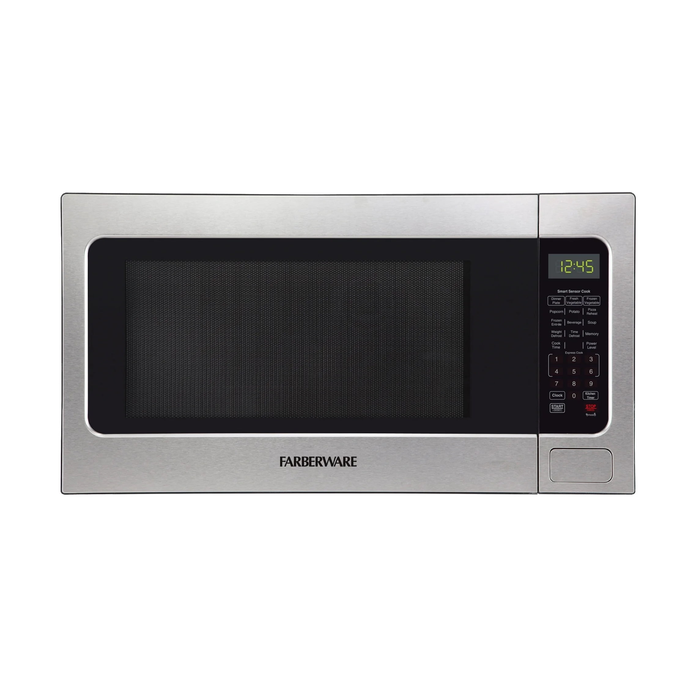 Farberware 2.2 cu ft Microwave Oven, 1200W Compact Microwave Oven with LED Display, Stainless Steel