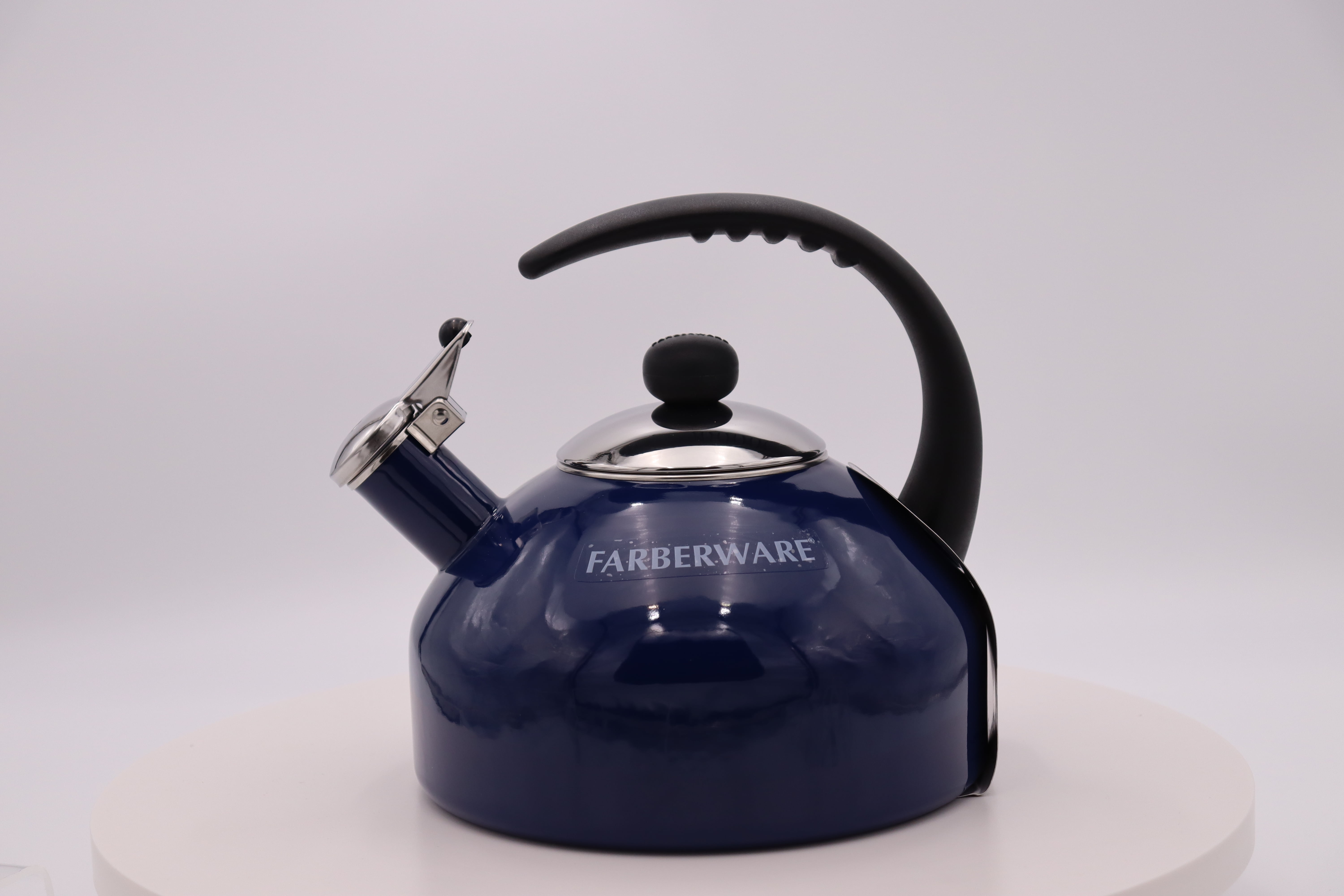 Farberware Stainless Steel Egg-Shaped Whistling Tea Kettle, 2.3-Quart - Silver