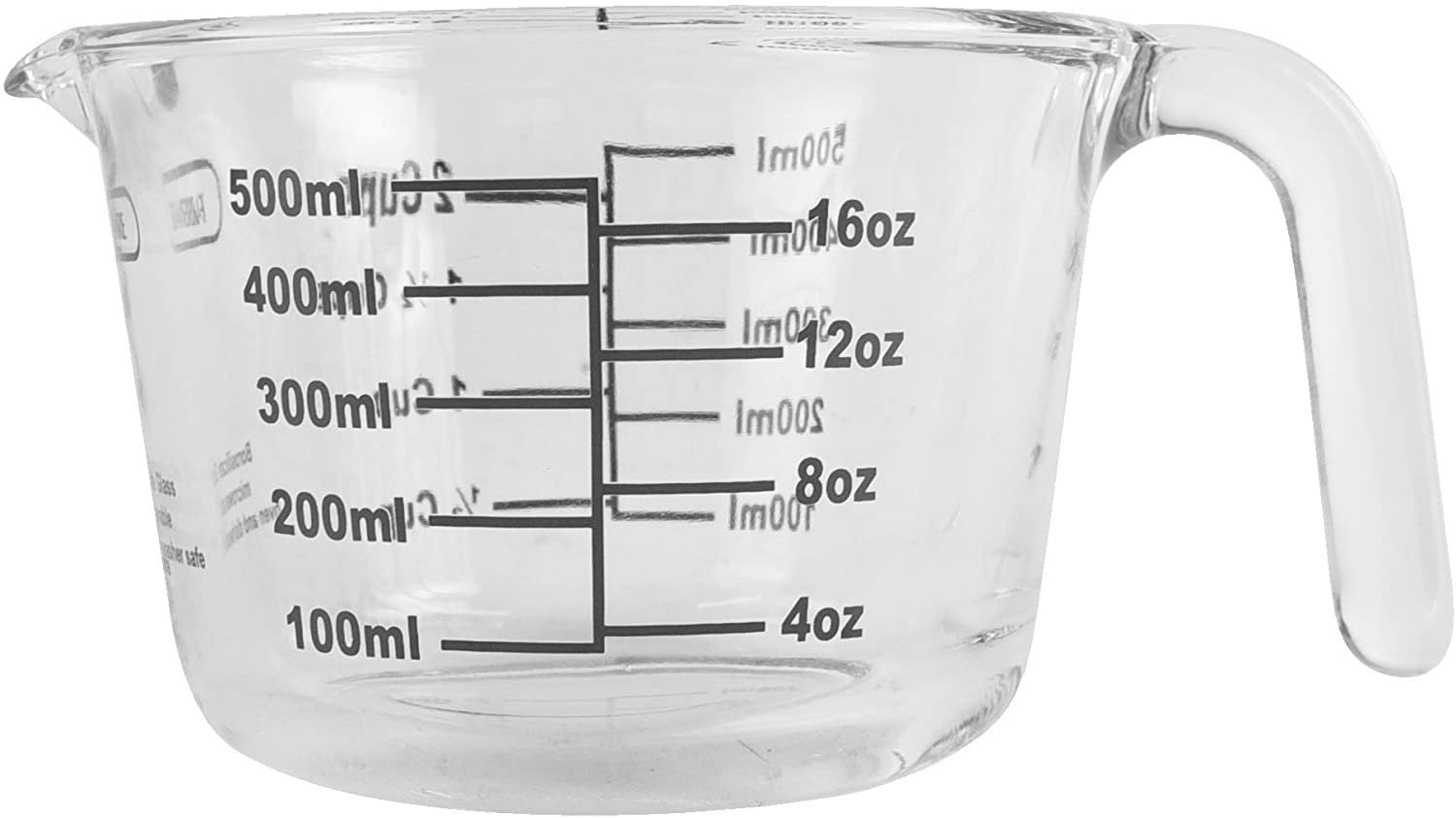 Rocaware 2 Cup Borosilicate Glass Measuring Cup with 50ml Intervals Scale New Kitchen Accessories Easy Measure Liquid Powder Milk Cups
