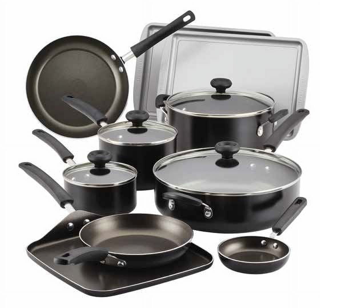 Clean Aluminum Nonstick Cookware Pots and Pans Set, 11-Piece, Aqua Kitchen  accessories Cooking glass pot Cookware Egg pan Big co - AliExpress