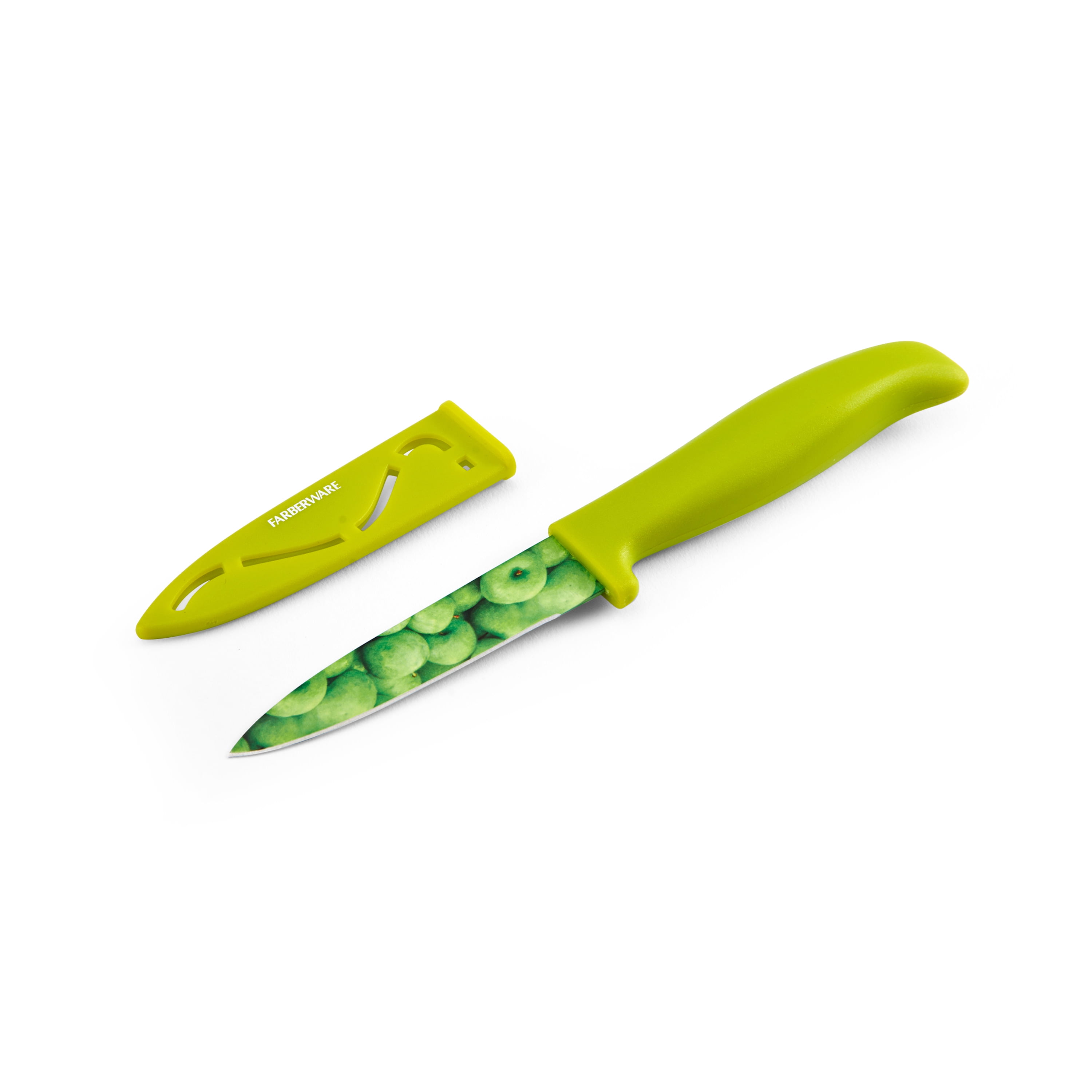 Farberware 3.5 Inch Green Apple Paring Knife With Sheath 