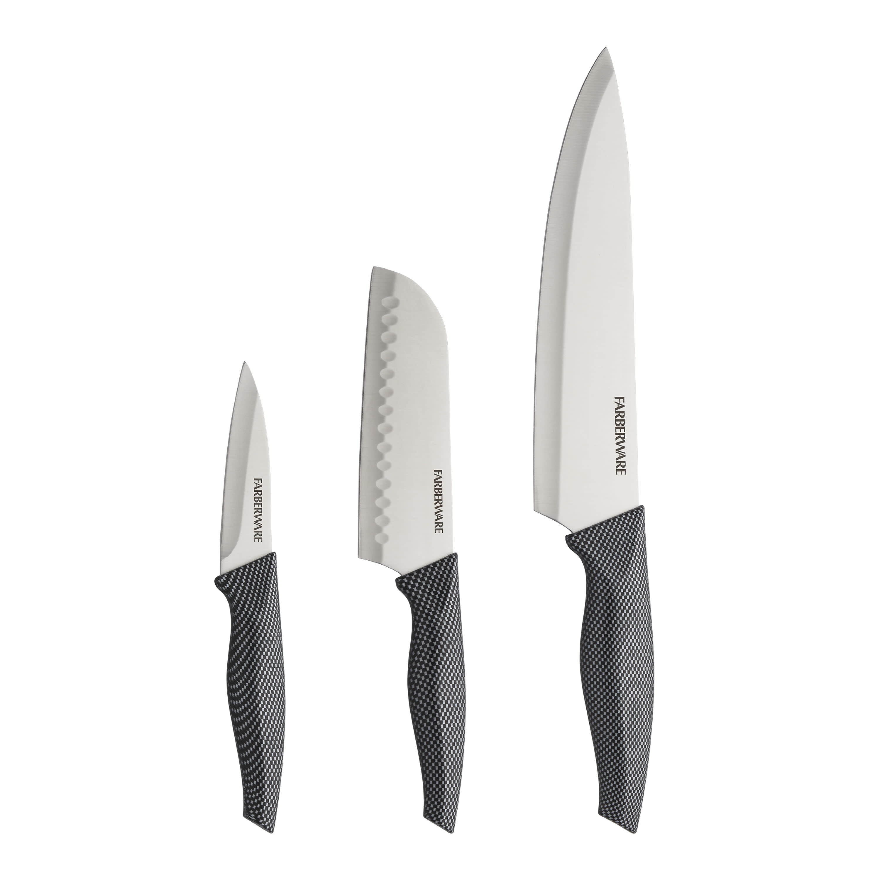 Farberware Stainless Steel Chef Knife Set, 3-Piece, Blue - Yahoo