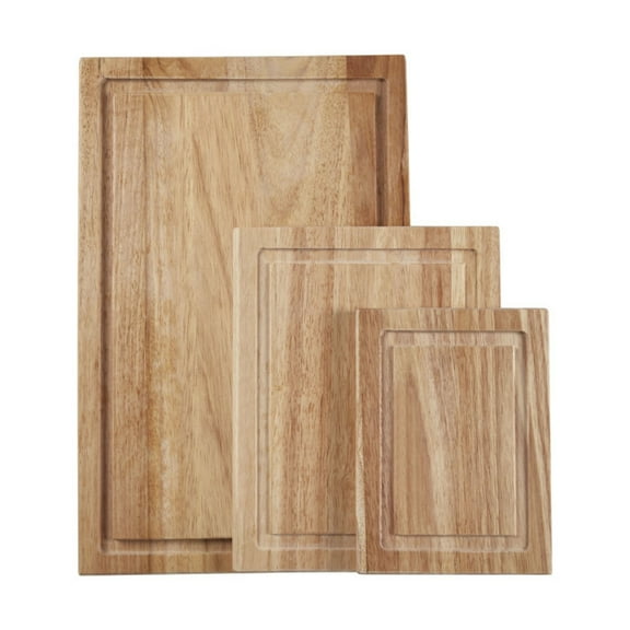 Farberware 3-piece Wood Utility Cutting Boards with Perimeter Juice Well