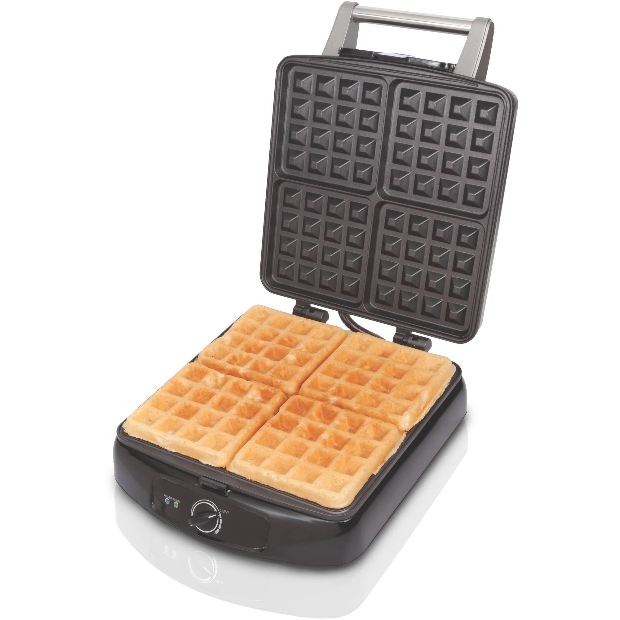  Aoruru Waffle Maker Nonstick Belgian Waffle Iron with Indicator  Light 1300W 4 Slice: Home & Kitchen