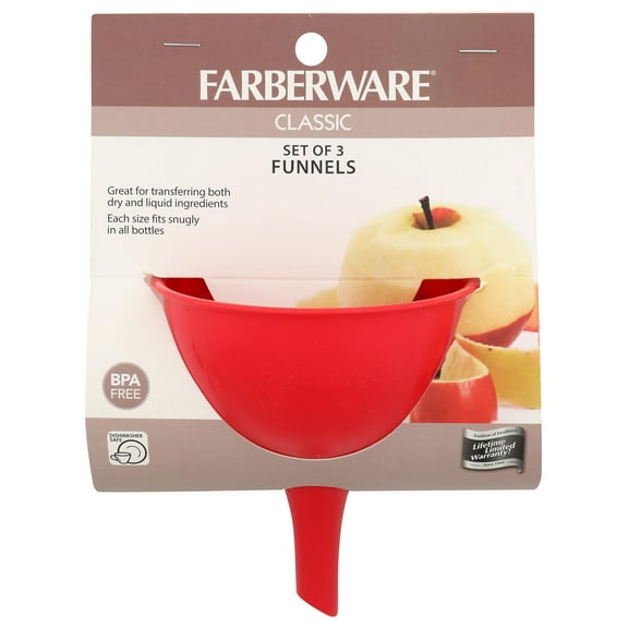 Farberware 5215731 Classic Funnel Set, Red,Plastic