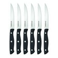 thumbnail image 1 of Farberware 6-Piece Stamped Triple Rivet Stainless Steel Steak Knife Set in Black, 1 of 9
