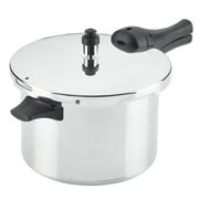 Farberware Pressure Cooker 6 Quart Aluminum Stovetop Pressure Cooker, Induction Compatible, Metal Utensil Safe, Silver