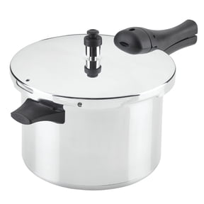 Farberware Pressure Cooker 6 Quart Aluminum Stovetop Pressure Cooker, Induction Compatible, Metal Utensil Safe, Silver
